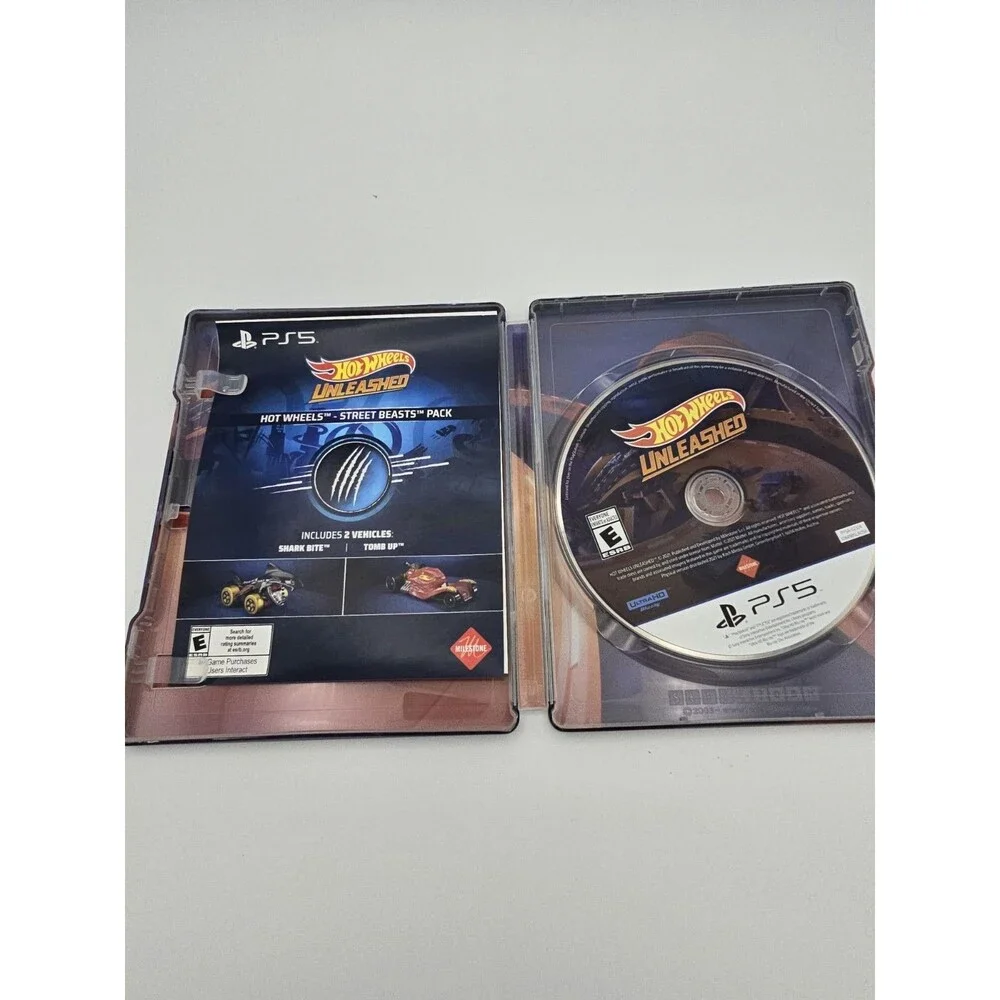 Hot Wheels Unleashed PS5 Steelbook + Game Disc Case Inserts NO Outer Box/Toy